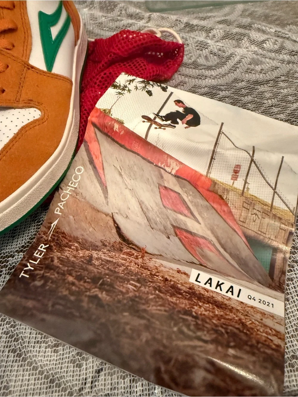 Nike Larry June Orange and White High-Top Sneakers